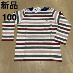 新品100★重ね着風 ボーダーカットソー