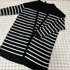 SHEIN ボーダー 長袖カーディガン ゆったりS