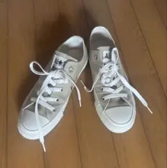 【値下げ⭕️·美品】コンバース 23cm ベージュ デイジー スニーカー フラワー