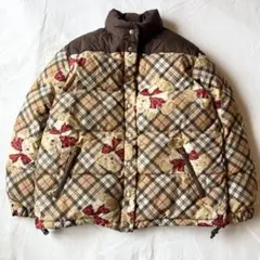 【希少】PINK HOUSE 美品 ダウンジャケット チェック 総柄 クマ 肉厚