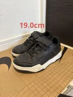 美品、プーマPuma ブラック スニーカー マジックテープ19cm