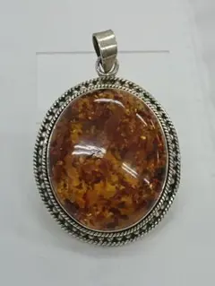 ペンダントトップシルバー  琥珀