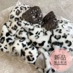 ディズニー　ファンキャップ　レオパード　ヒョウ柄　豹柄　白　グレー　ホワイト　黒