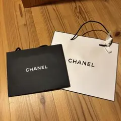 CHANEL ショッパー袋 黒白セット