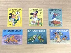 ディズニー外国バラ切手　6種セット