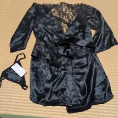 ブラックレース付きルームウェアセット