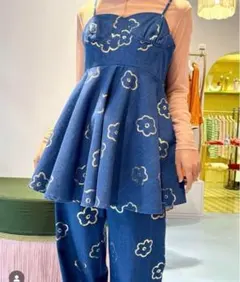 POPPY ジャガードフラワーキャミチュニック（ブルーフラワー） POPPY ジャガードフラワーキャミチュニック（ブルーフラワー） - メルカリ