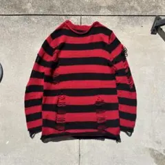 NUMBER (N)INE ナンバーナイン 03AW グランジボーダーニット - メルカリ