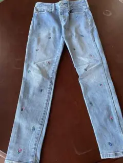GAP デニム　ジーンズ　フラワー花刺繍入りスリム　スキニー　12