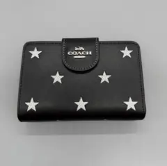 COACH 新品未使用 ブラック 星柄 二つ折り財布 CW530