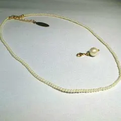 2wayコットンパール付　パールネックレス♪