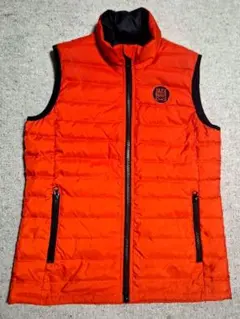 【極美品】♥JackBunny‼♥レディースダウンベスト★オレンジ×黒　1（M)