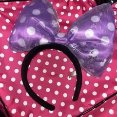 ミニーマウス 紫色 水玉 カチューシャ平成♡