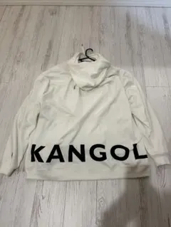 美品　KANGOL カンゴール　ホワイト フード付きパーカー F 白