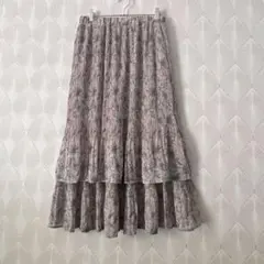 HKWORKSLONDONティアードスカート　ロング　花柄　プリーツa1583