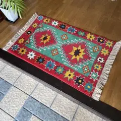 トライバルラグ ホラサン産 本物 ペルシャ手織りサイズ 60/88cm