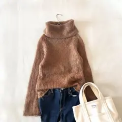 《エスピービー》【2】ニット タートルネック ブラウン系 杢調 長袖 秋冬