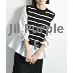 【美品】 Jil Purple 3WAYニットベスト付きプルオーバーブラウス