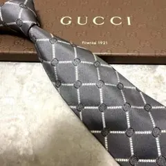 ✨美品✨】GUCCI グッチ ネクタイ シルバー GG柄 ハイブランド 結婚式