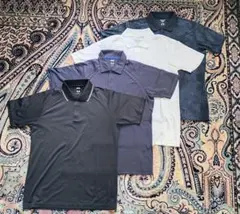 UNIQLO メンズポロシャツ半袖、4着(M:ネイビー2着、ブラック、ホワイト)