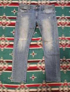 か*ず様 UNIQLO JEANS ダメージ加工デニムパンツ