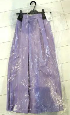 WCJ パープル イミテーションレザー ロングスカート フリーサイズ