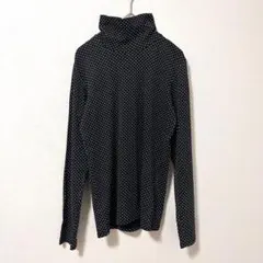 ◉UNIQLO　ヒートテック タートルネックT（長袖・ドット） L　黒