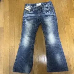 Lolita jeans フレア ブーツカット デニム 刺繍