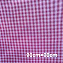 赤　ギンガムチェック　プリント生地　90cm×90cm