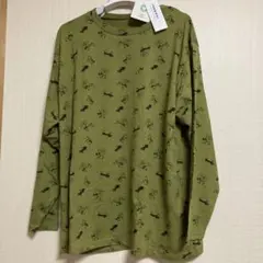 未使用　ノアンヌ　総柄　ネコ　長袖Tシャツ　ロンT 5L オーガニックコットン