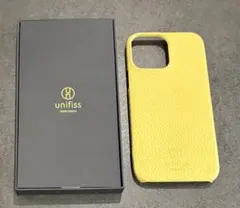 iPhone13Pro Max イエロー レザー風 iPhoneケース