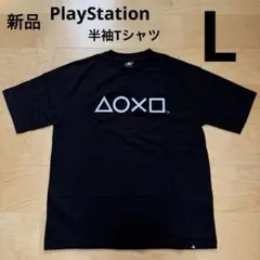 プレイステーション　プレステ　マーク　半袖Tシャツ　メンズ　黒ブラック　L 新品