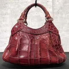 【美品】マウロゴヴェルナ JRA クロコダイル 本革 ハンドバッグ　ゴールド系 美品】マウロゴヴェルナ JRA クロコダイル 本革 ハンドバッグ ゴールド