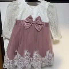 ベビードレス ホワイト・ピンク レース