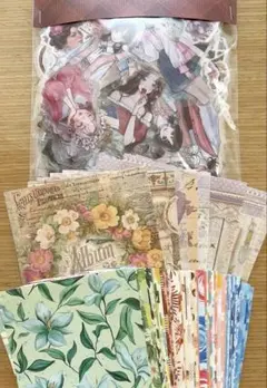 52.コラージュ素材　マステ　シール　300枚以上 大量　まとめ売り