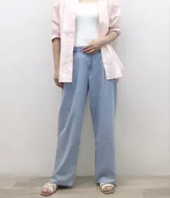 ユニクロ ドレープデニムタックパンツ L