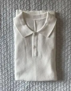 【尾花大輔】MUJI LABO ムジラボ 乾きやすいニットポロシャツ 白 Mのサムネイル