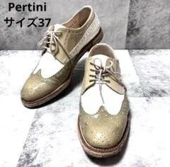 【Pertini】サイズ37 ホワイト ベージュ系 エナメル レースアップのサムネイル