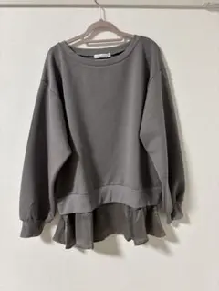 お値下げ可　simplicite グレー　レース　スエット