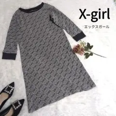 X- girl エックスガール ロゴワンピース 総柄