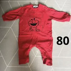 【お値下げ】セサミストリート　エルモ　ロンパース　赤　80