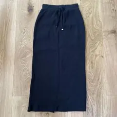 チャオパニックティピー　すっきりシルエットリブスカート　ブラック　M