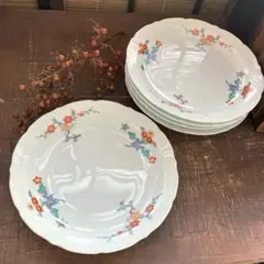 有田焼　古琳庵窯　色絵花文皿　お皿　5枚セット