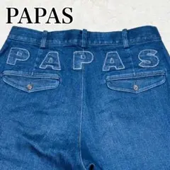 極美品 PAPAS パパス 884 アップリケ デニムパンツ 46 Sのサムネイル