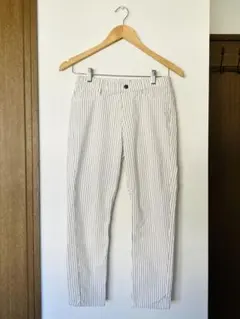 SHOO LA RUE シューラルー　クロップド丈　ホワイトストライプパンツ