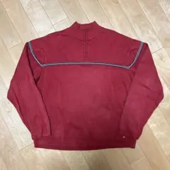 TOMMY HILFIGER ハーフジップスウェット　ワインレッド