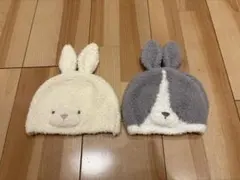 GELATO PIQUE うさぎ耳ボア帽子セット