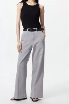 UNIQLO ワイドトラウザー ジーンズ 【XS】 グレー　股下70.5センチ