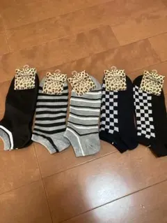 新品5足セット メンズソックス 多様デザインくるぶし丈25-27センチ