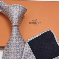 エルメス ネクタイ シルク Hパズル H織 Hロゴ H柄 刺繍 バイカラー